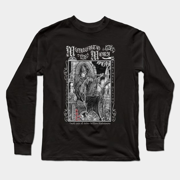 Memento Mori Long Sleeve T-Shirt by Vintage Crow Studios